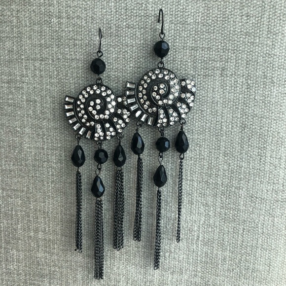 Rhinestone/Enamel Earrings - Picture 1 of 6